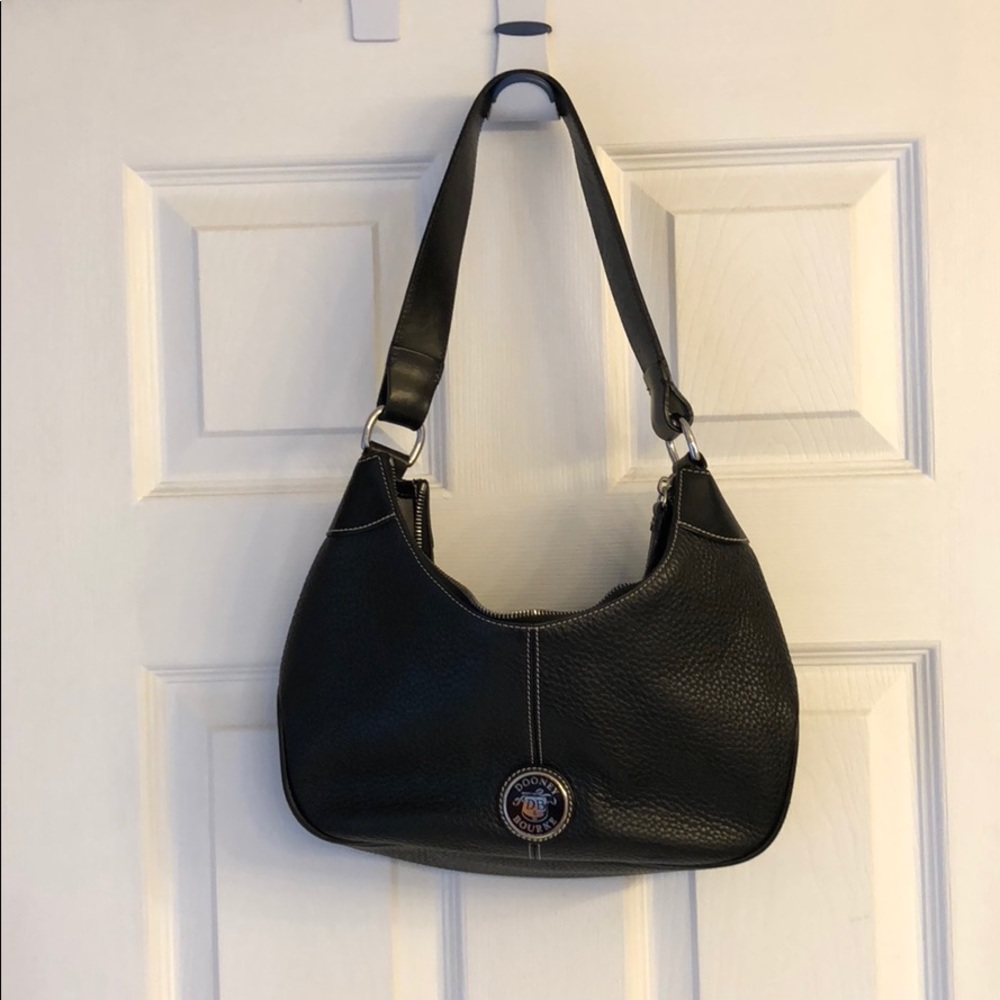 Dooney & Bourke black leather hobo bag.